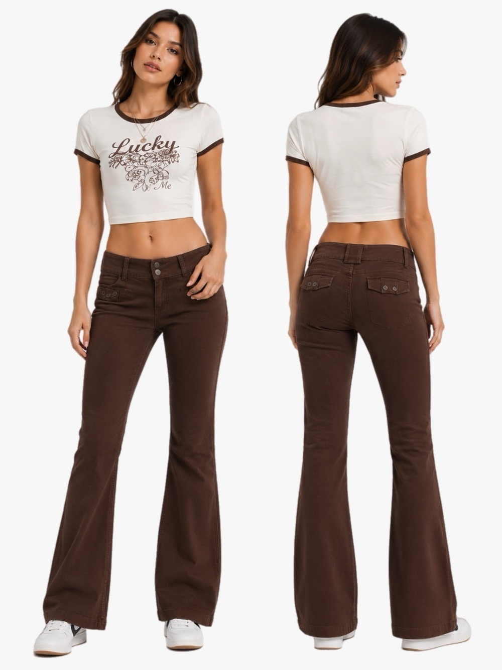 Vintage Y2K BeBop Low Rise Chocolate Brown Flare Pants Women’s Size 7 Boho